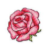 千朵 法国DMC绣线十字绣套件 冰箱贴 韩国透明塑料板 玫瑰花