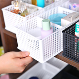 日本进口sanada塑料桌面收纳盒3分隔收纳篮化妆品整理框收纳篮子