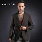 YARNBOSS男装 中年男士商务休闲修身款羊毛毛呢西服西装外套 男