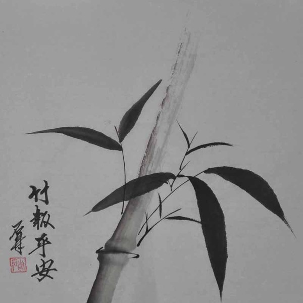 纯手绘国画竹子水墨竹子一尺斗方水墨画装饰画客厅花鸟无框画书画