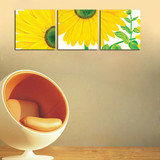 家居装饰画|客厅卧室无框画|三联画花卉|壁画版画|向日葵花