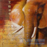 纯手绘大象动物油画欧式家居客厅装饰艺术品儿童房间壁挂DWA01
