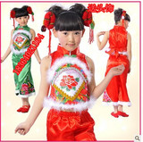 六一儿童表演出服装女童秧歌舞开门红孩幼儿民族风喜庆舞蹈服饰