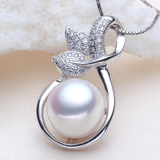 【亮丽珍珠】天然正品11mm一12mm淡水珍珠吊坠925银顶级馒头圆