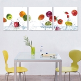 现代装饰画餐厅壁画挂画无框画三联餐厅画水果蔬菜餐厅装饰画墙画