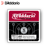 D'Addario达达里奥PL012-5普通钢民谣弦 电吉他弦通用吉他弦5支装