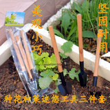 迷你园艺工具套装 铲子耙铁锹家庭阳台盆栽 种菜种花小工具三件套