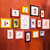 包邮实木相框照片墙欧式客厅儿童卧室卡通 大气组合挂墙 创意15B3
