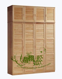 广州全实木松木家具环保平拉四门整体衣柜衣橱储物柜带顶柜可定制