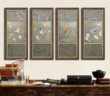 装饰画新中式后现代客厅书房三联画挂画沙发背景墙壁画小画 花鸟