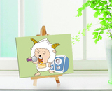 儿童自己动手画DIY数字油画简单卡通可爱手工自制懒羊羊喜10x15小