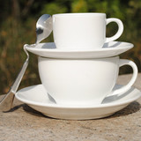咖啡杯 纯白 新骨瓷杯 美式浓缩卡布奇诺 咖啡杯子带咖啡勺咖啡厅