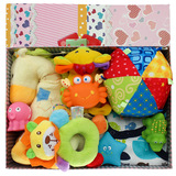 婴儿玩具用品礼盒新生儿满月百天生日玩具套装礼盒粉色C款