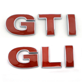 大众高尔夫GTI/GLI车标改装专用字母标个性车贴3D立体贴红色标