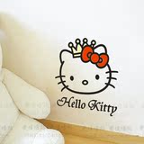 新款 宿舍墙贴 凯蒂猫 蝴蝶结 卧室装饰 墙贴纸 公主 kitty 皇冠