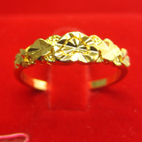 不掉色 黄金戒指 男女未镶嵌镀金 仿金24K戒子食指环情侣结婚饰品