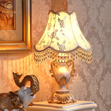 欧式卧室台灯 温馨床头灯调光现代简约客厅布艺大号奢华装饰台灯