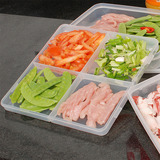 日本进口SANADA 分格保鲜盒 透明塑料盒 厨房食品收纳盒 多格保鲜