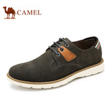 camel骆驼正品 真皮磨砂皮时尚休闲系带男鞋 日常板鞋