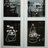 小盆栽 时尚玻璃贴创意窗户阳台 门贴墙贴纸客厅浴室厨房贴防水贴