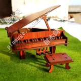 拼木阁 盒装红木版钢琴乐器 成人3D立体DIY拼装木质拼图模型 玩具