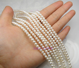 时尚小颗5-6mm近圆形强光白色天然珍珠项链 特价 #5781