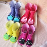 包邮！外贸原单出口日本儿童水晶雨鞋男女童宝宝可爱雨靴宝宝胶鞋
