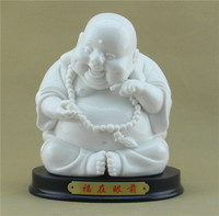 中国白陶瓷弥勒佛 笑佛 弥勒佛瓷器头像 家居风水装饰品摆件工艺 108.