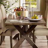 全实木餐桌圆桌胡桃木橡木餐桌美式乡村客厅饭桌家具餐桌椅组合