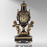 匠库----DCN83-183高端欧式新古典家居装饰陶瓷配全铜装饰时钟