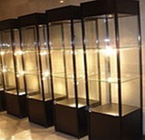 化妆品展柜 展示柜  精品货 玻璃展柜 广州精品货架 钛合金展柜