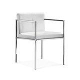 天昊斯家具酒店简约现代不锈钢餐椅家用个性创意黑白休闲扶手椅子