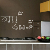 快乐厨房胡萝卜 卡通个性创意厨房橱柜贴花 温馨玻璃贴餐厅墙贴纸