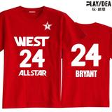 2015全明星NBAT恤 篮球运动科比24号短袖T恤 黑曼巴夏装男士半袖