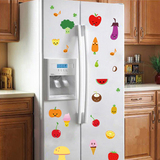 可移除卡通水果蔬菜装饰墙贴纸 幼儿园教室厨房冰箱儿童房间贴画