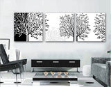 黑白抽象树现代时尚艺术无框装饰画客厅卧室书房墙壁挂画背景板画