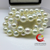 日本AKOYA保证纯天然海水珍珠项链 白色送妈妈礼物 女款 证书包邮