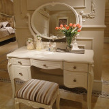 欧式实木梳妆台美式古典雕花梳妆桌化妆台化妆桌卧室家具梳妆柜
