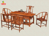 中式红木家具雕花泡茶桌F69 花梨木茶桌实木茶台茶几仿古茶艺桌