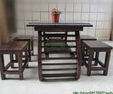 特价包邮 1.2米平板茶桌椅组合 中式仿古茶台 实木泡茶桌 碳化木
