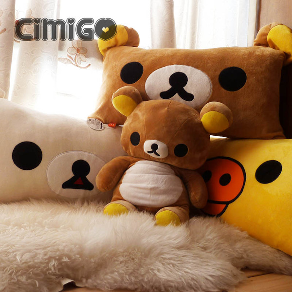 西米果 轻松熊 专柜rirakkuma 轻松小熊 松弛熊抱枕靠垫 小熊枕头