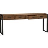 复古铁艺带抽屉办公桌 实木电脑桌 美式创意家具桌 书房实木桌