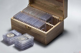 老钱庄正品40只装PCGS、公博评级币鉴定盒樟木实木收藏保护盒空盒