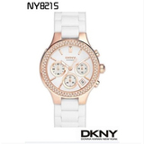 唐可娜儿DKNY手表 三眼镶钻陶瓷石英女表 NY8215