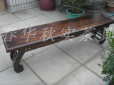 松木碳化烤木长凳 仿古茶凳 矮凳 功夫茶桌椅 茶台 茶几配套凳