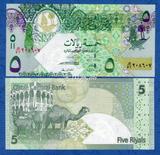 全新UNC亚洲 卡塔尔2008年5里亚尔全新外国纸币