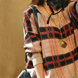 布噜阁2014女款韩版加厚套头毛衣外套长袖短款宽松打底衫针织衫