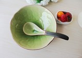 外贸出口创意陶瓷余单日式餐饮厨房餐具冰裂釉汤碗水果盘异形汤碗