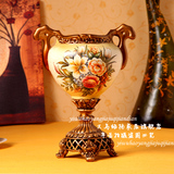 【皓杨】复古奢华餐厅 欧式古典陶瓷陶瓷彩绘 花瓶花器彩陶