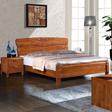 特价后现代实木床双人床1.8米 榆木床 厚重款 全实木床 榆木家具